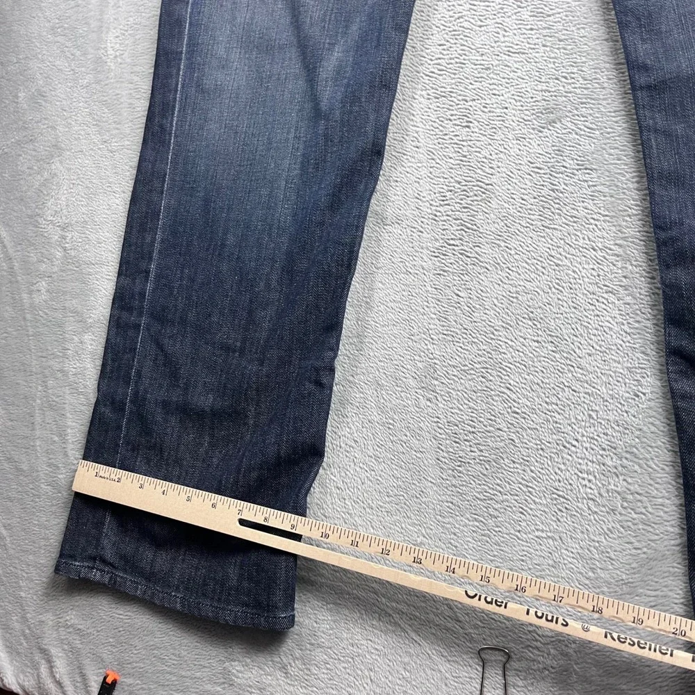 7 For All Mankind Standard Straight Leg Jeans Mens 38 Blue‎ T521408S Button Fly
